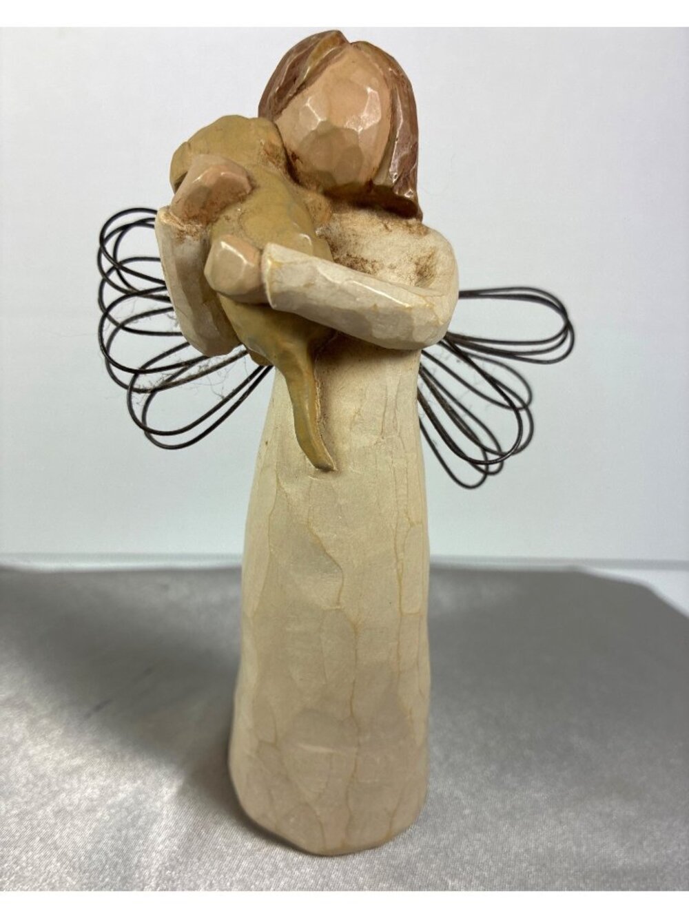 1999 Willow Tree Angel of Friendship Figurine Susan Lordi Holding Puppy Retired